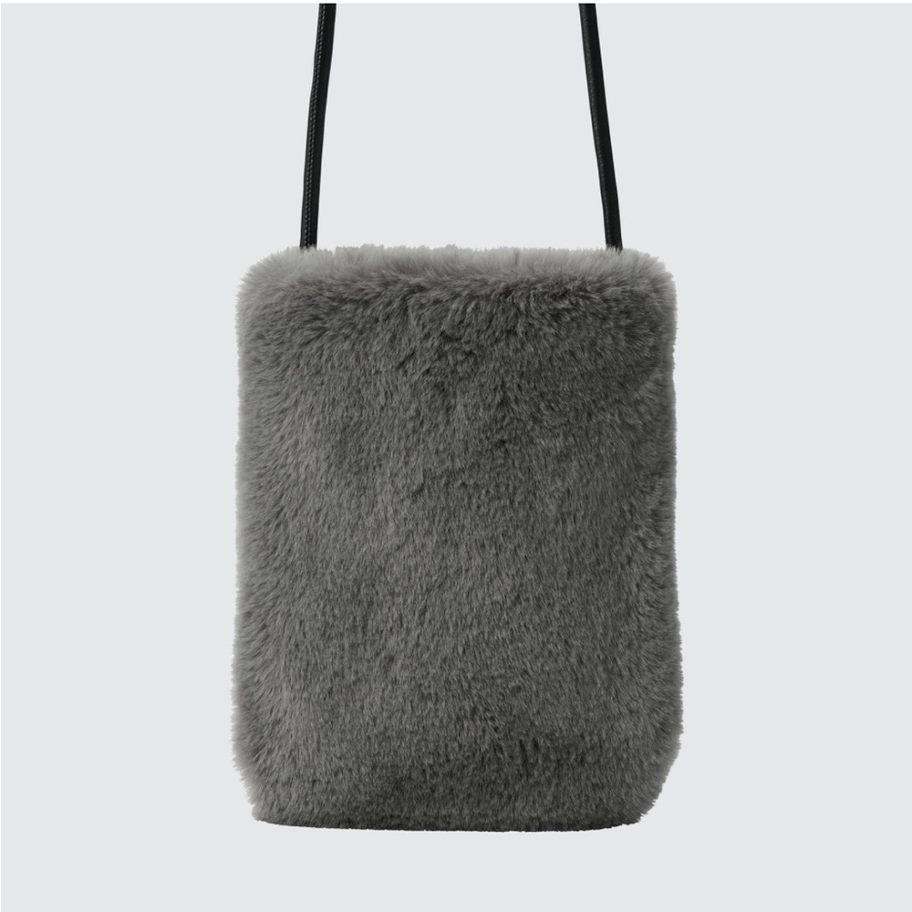 Uniqlo Furry Mini Shoulder Bag in Gray